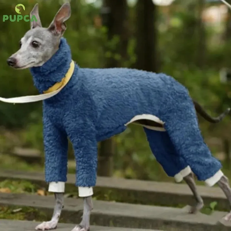 Hundkläder italienska greyhoundkläder av hög kvalitet husdjursfleece tröja i par med spetsiga grå hundkläder grå hund pajamas 240106