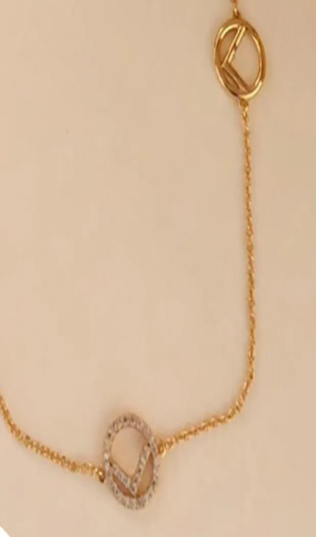 Tre bokstav f halsband bokstav 18k guldkedjan halsband design för kvinnors damer bröllopsfest juvelera hela märkes krage6203679