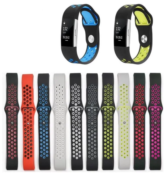 Bracciale in silicone bicolore di ricambio di qualità per Fitbit Charge 2 cinturini per cinturini con cinturino per Fitbit CHARGE 23521220