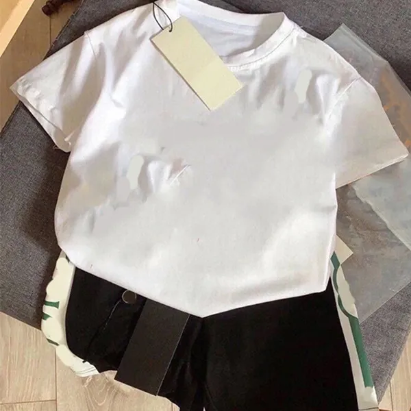 2023 Summer T-shirt shorts suit Two-piece hipster boys and girls short T-pants children's clothing Korean casual suit