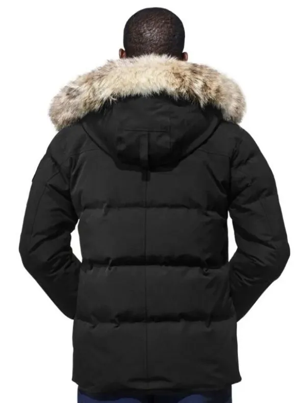 Giacche invernali da uomo in vera pelliccia di coyote, designer Homme Puffer Wyndham Windbreaker Jassen Outerwear con cappuccio Fourrure Manteau Brand Quality, lancio del prodotto_voghion.com