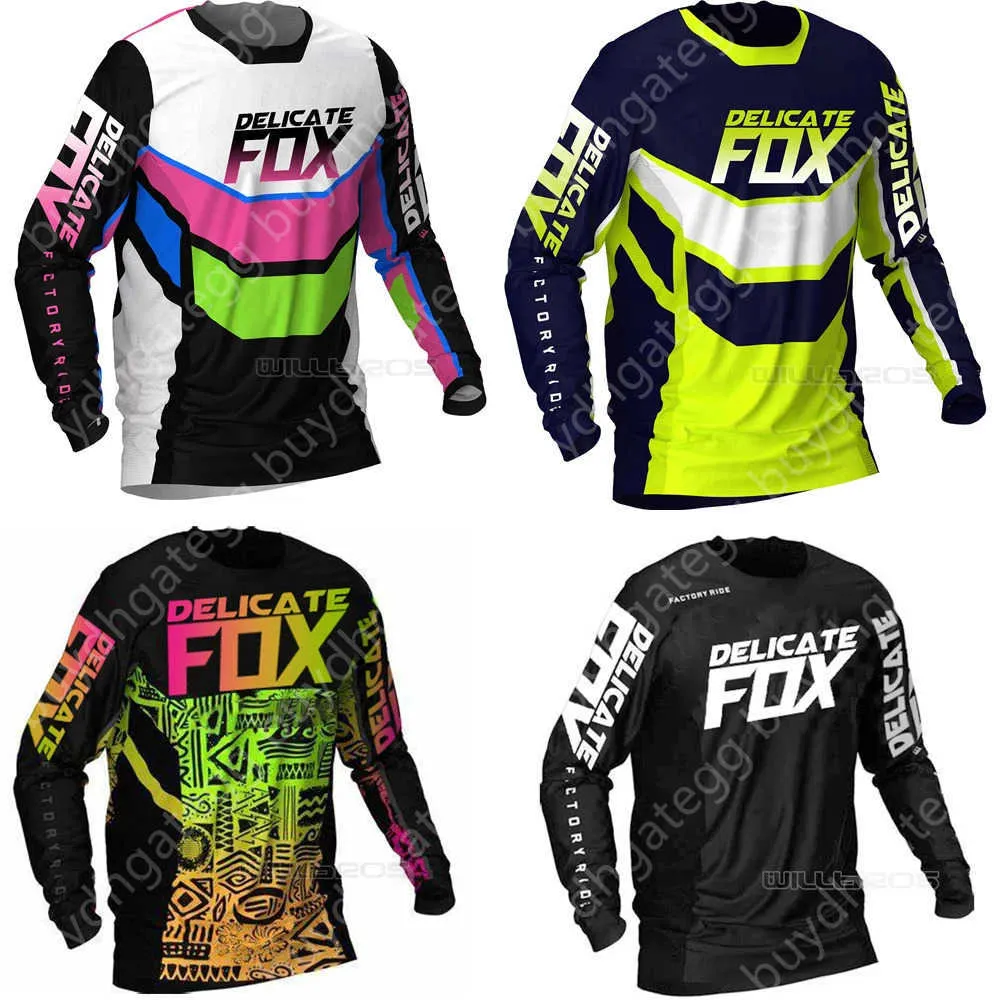 2024 Fashion T-Shirt Mountain Bike Suit Foxx Men's T-shirts 180 Prizm MX Motocross Scooter DH BMX Motorcykel Dirt Mountain Offroad Team Racing RBMW