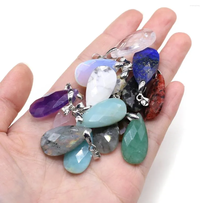 Pendant Necklaces Natural Stone Long Water Drop Pendants Lapis Lazuli Quartz For Jewelry Making Women Necklace Earring Reiki Healing Gifts