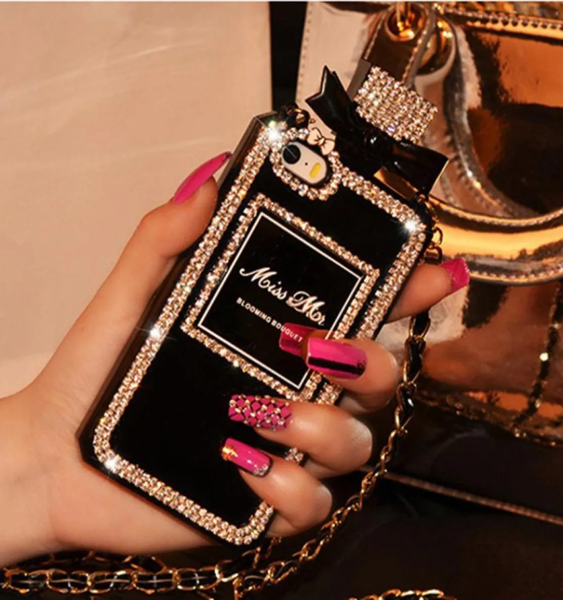 الحفلات Crystal Phone Cases Perfume Bottle Fashion Aption Form