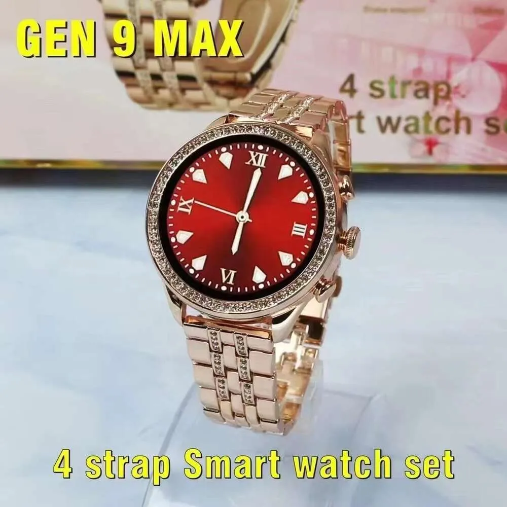 MAS NUEVO GEN 9 MAX 4 Correas Reloj De Diamantes Reloj Inteligente Redondo De Cuero Reloj CALIENTE De La VENTA De La Buena Calidad 9 279 DHgate