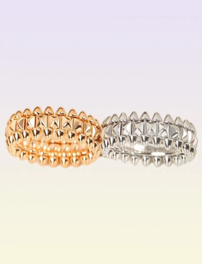 2022 NOWOŚĆ klasycznego rotacyjnego pierścienia mężczyźni kobiety uwielbiają biżuterię luksusowy projektant rivets Trendy marka pierścienia Jewelrry para ślubna Engag6773241