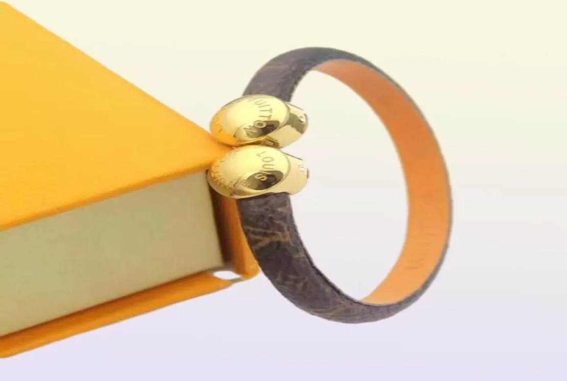 Luxusarmband Runde Echtlederarmbänder mit goldener runder Schnalle Damenarmband Blumendruck Pulseira Marke mit dem Namen Schmuck9212364036