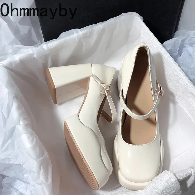 Printemps Designer Augmenter Femmes Mary Jane Chaussures Mode Peu Profondes Dames Élégantes Chaussures À Talons Hauts Style De Rue Femmes Pompes Chaussures 240106