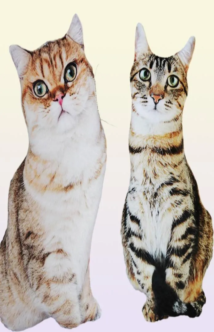 50cmリアルなぬいぐるみ猫詰め物3Dプリント動物猫投げ枕の家の装飾ギフト