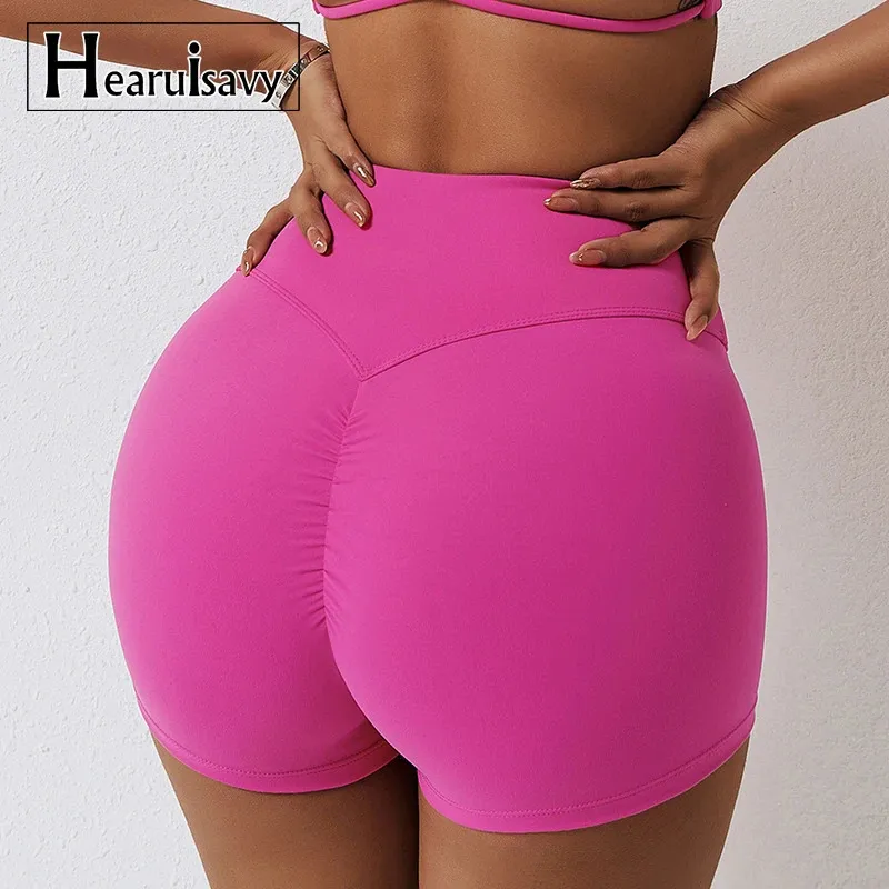 Été fesse ascenseur taille haute Yoga Shorts élasticité pantalon course sport femmes cyclisme Gym Leggings 240106