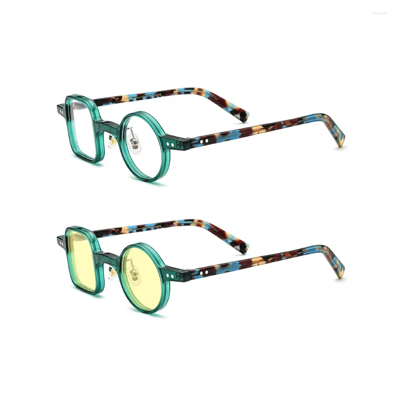 Lunettes de soleil Cadres Design unique Cercle gauche Lunettes optiques carrées droites et pour hommes Femmes Cadre en acétate Lentilles personnalisables