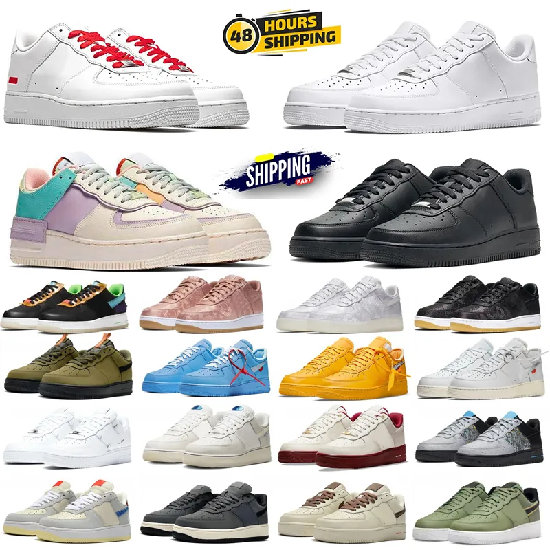 en designer skor män kvinnor 1 platta-forme sneakers trippel vit svart linverktyg röd blek elfenben pastell herr tränare 1 höga 1s sneakers