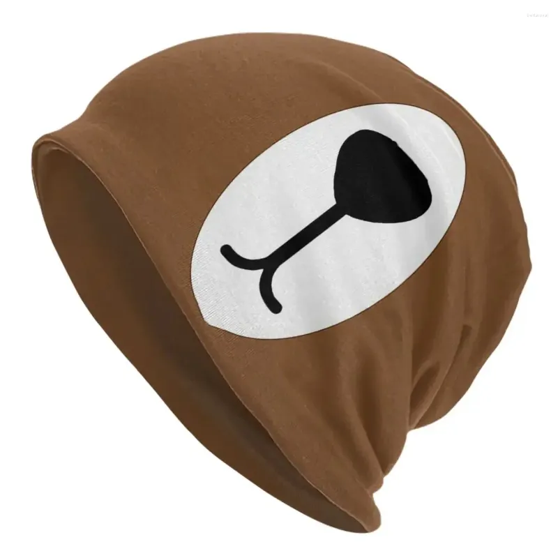 Berets Cute Brown Bear Mask Skullies Beanies Hats Warm Autumn Winter Outdoor Cap Knitted Bonnet Caps For Men Women Adult