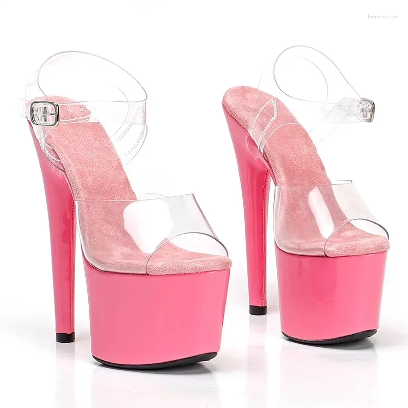 Sandals LAIJIANJINXIA 17CM/7Inch PVC Upper Sexy Exotic Women Platform Fashion High Heels Pole Dancing Shoes 082