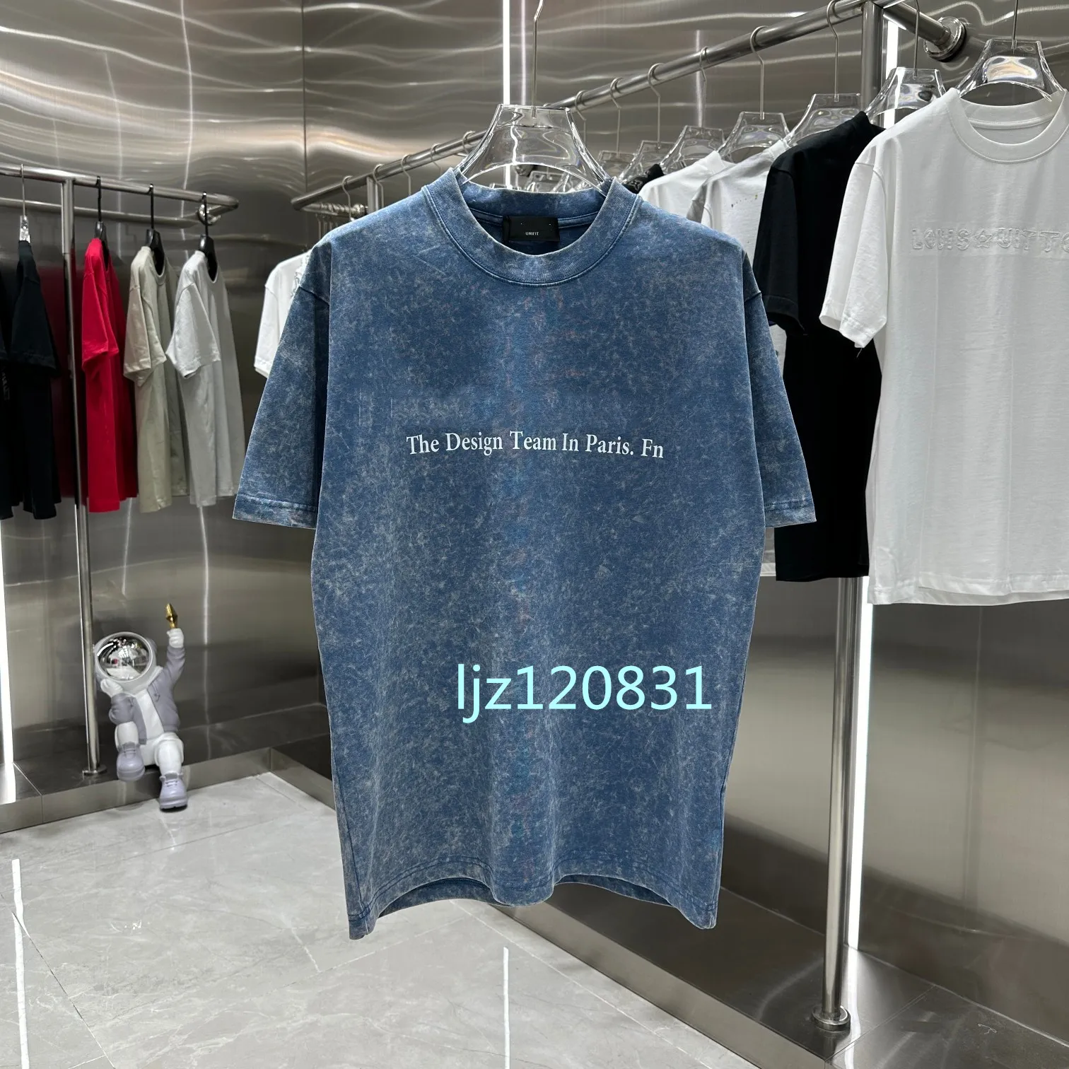 2024 Neues B Family Rundhals-Herren-T-Shirt mit kurzen Ärmeln, Schneeflocken-Acid-Wash-Worn, personalisierbares, bedrucktes Damen-Kurzarm-T-Shirt S-2XL