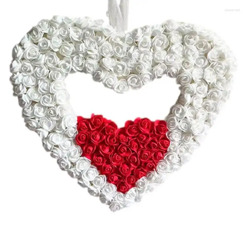Decoratieve bloemen Valentijn deurkrans hartvorm roos kunstmatige Valentijnsdag bruiloft verloving en jubileum