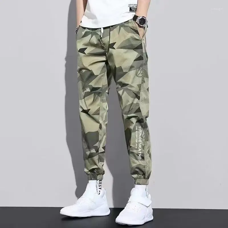 Pantalons pour hommes 2024 Printemps Hommes Hip Hop Harem Joggers Pantalons masculins Hommes Solide Multi-poches Cargo Skinny Fit Pantalons de survêtement