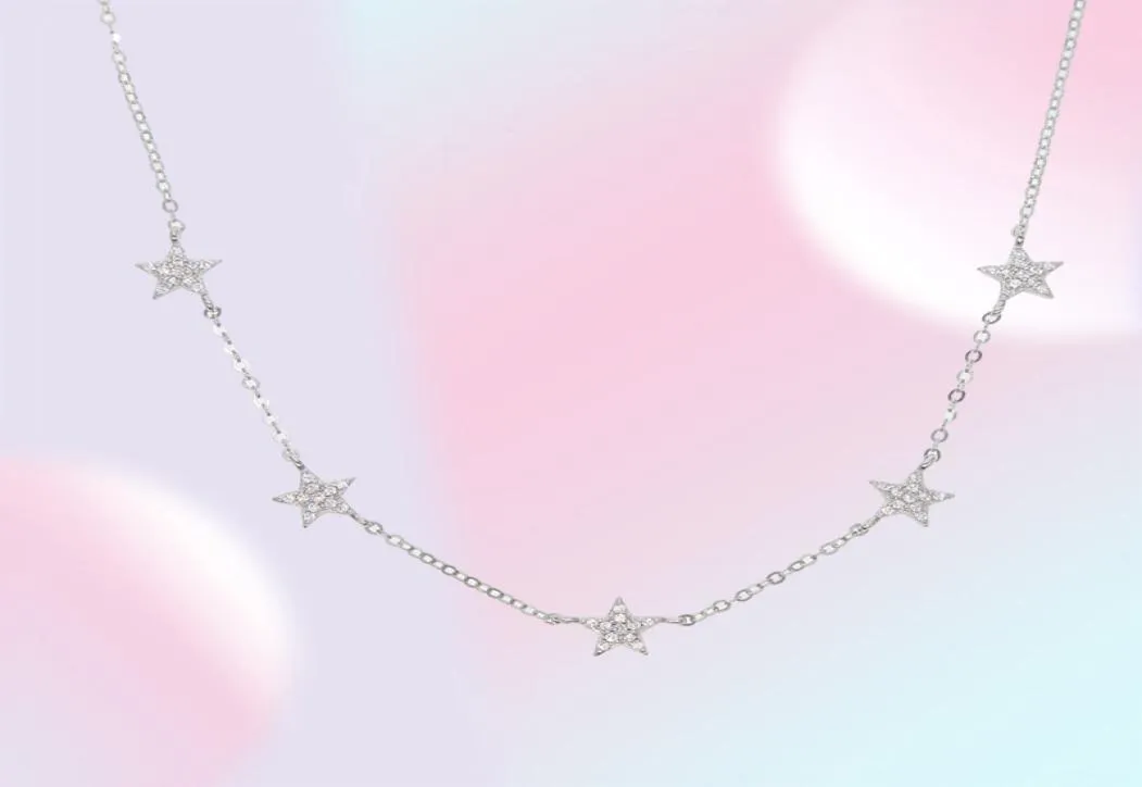 2019クリスマスプレゼントVermeil 925 Sterling Silver Cute Star Choker Charm NecklaceチャーミングジュエリーファインシルバーネックレスT20014893492