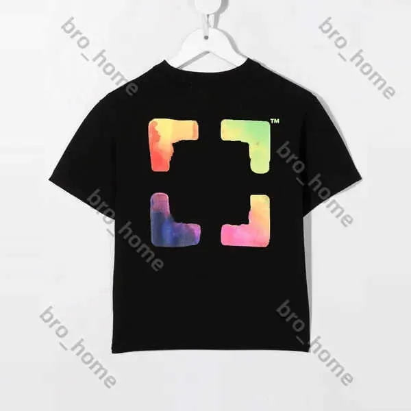 Off With Thirt Thirt Tshirt Kids Boys Irregular Arrow Girls Summer Summer Short tshirts رسالة مطبوعة إصبع الأطفال الصغار الصغار