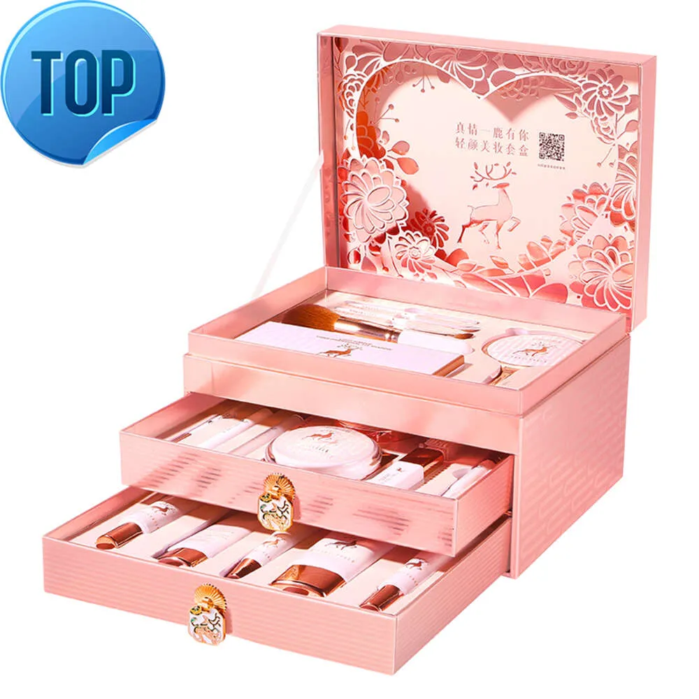 Set trucco tutto in uno rosa per la cura della pelle Set da 20 pezzi di cosmetici Confezione regalo trucco Set trucco essenziale per principianti ed esperti