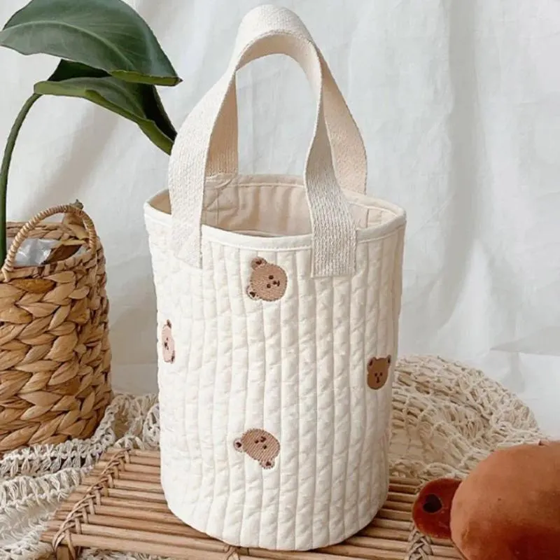 Sacs de rangement coton bébé bouteille de lait sac fourre-tout pépinière couche-culotte infantile poussette sac à main shopping