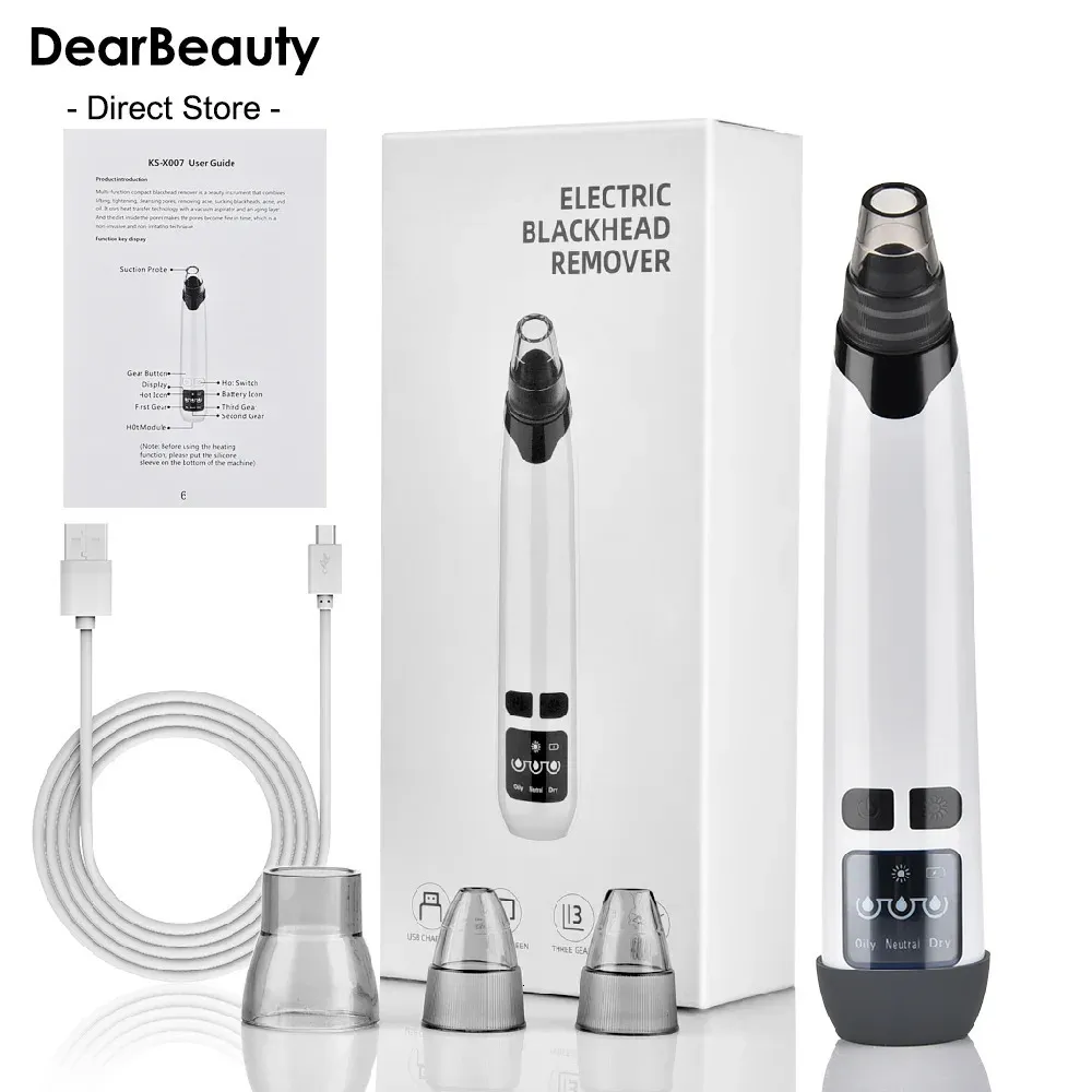 Blackhead Remover Electric Compress Vacuum Pore Cleaner Face Deep Nose T Zone Acne Pimple Removal Tool 240106