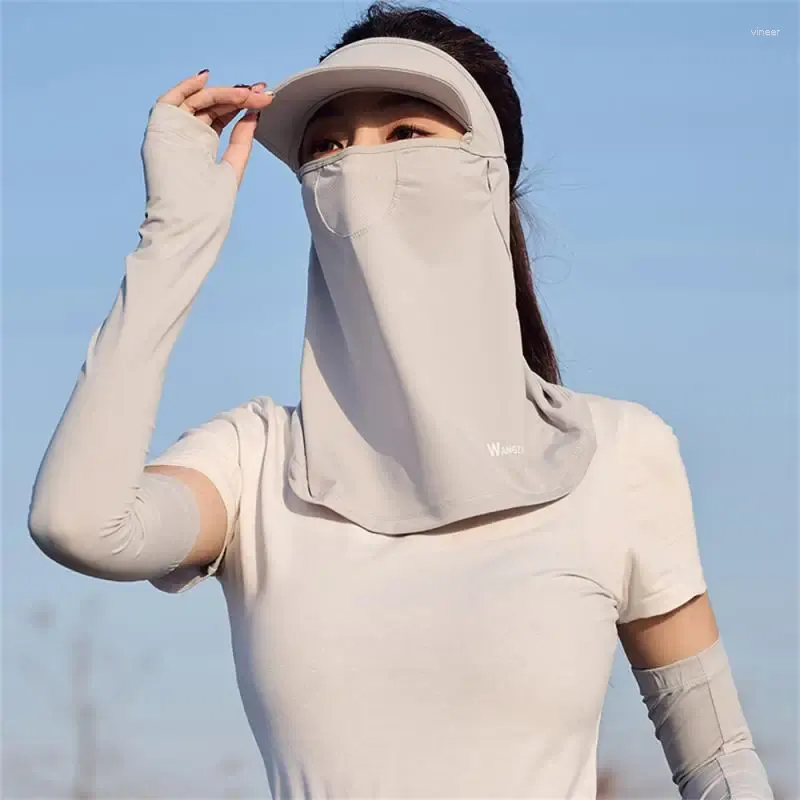 Maschera solare bandanas maschera femminile visatore protezione rasatura angolo occhio coperchio full seta nylk estate sottile tonalità traspirante