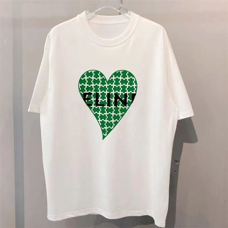 Designer-Marke für Herren und Damen, modisch, lässig, übergroß, herzförmig, grafischer Buchstabendruck, Rundhals-Kurzarm-Shirt, Frühling, Sommer, T-Shirt, T-Shirt