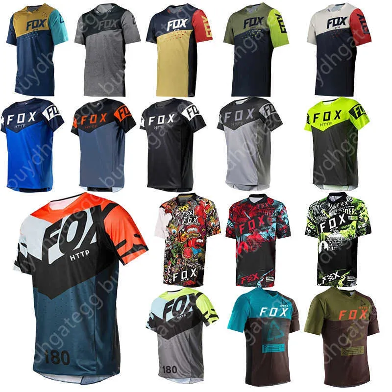 2024ファッションTシャツマウンテンバイクスーツフォックスメンズTシャツメンズダウンヒルマウンテンMTBシャツオフロードDHオートバイモトクロススポーツウェアHTTP MTBレーシングショートOMDV