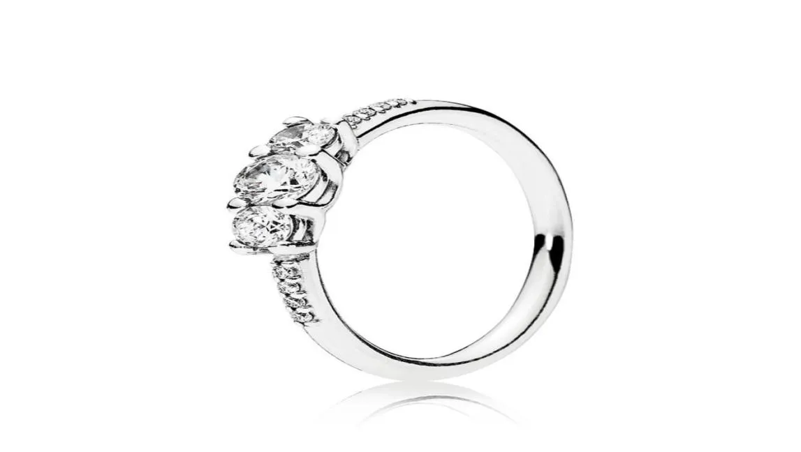 100 925 Sterling Silver Authentic Charm مزاج الأزياء بريق الرجعية الخاتم الزفاف مجوهرات 7056384