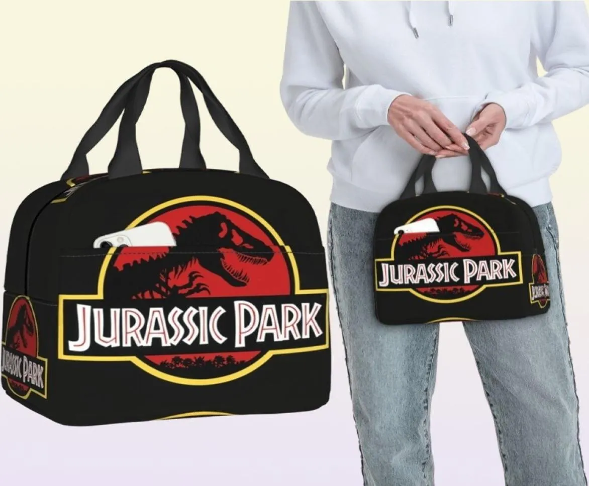 Anpassad Jurassic Park Bag Women Warm Cooler Isolated Lunch Box For Kids School 2207115476796