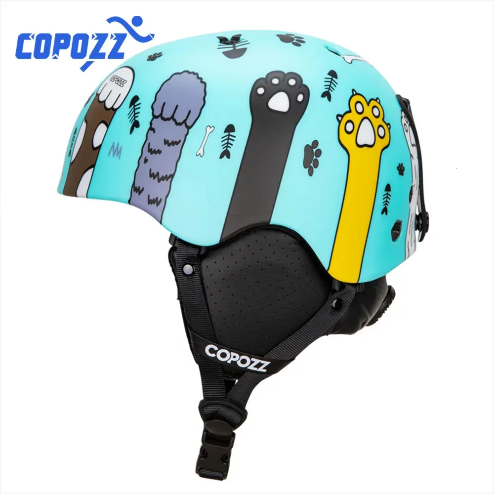 COPOZZ Cartoon Ski Helmet Integrallymolded Mountain MTB Road Cycling Protection Sport Accessories for adults and Kids 240106