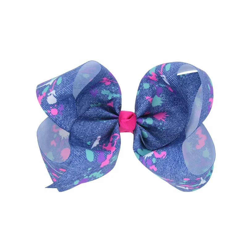 JoJo Siwa Big Hair Bows Clip for Girls Print Ribbon Bowknot Love Heart Valentine's Day Hairgrips Fashion Hair Accessories HC120