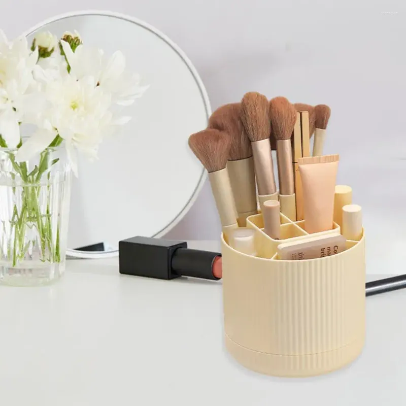 Boîtes de rangement Boîte de maquillage à 360 degrés Rotation de porte-stylo Organisateur de cosméseur pour brosses