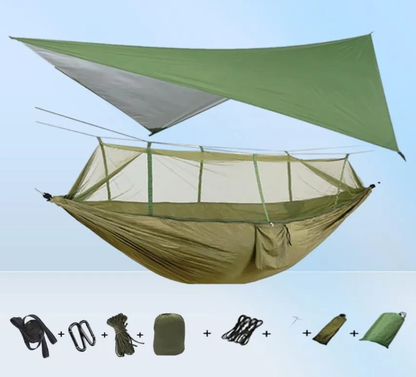 Wodoodporne kemping na świeżym powietrzu hamak przeciwmosquito + Sky Sn Canopy Hammock Wild Camping Huśtawka Aerial Copate6115404