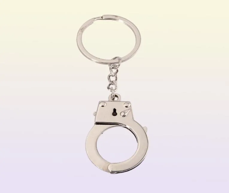 Simulering Handcuffs Metal Keychain Car Key Bottle Opener Män och kvinnor Keychain1136757