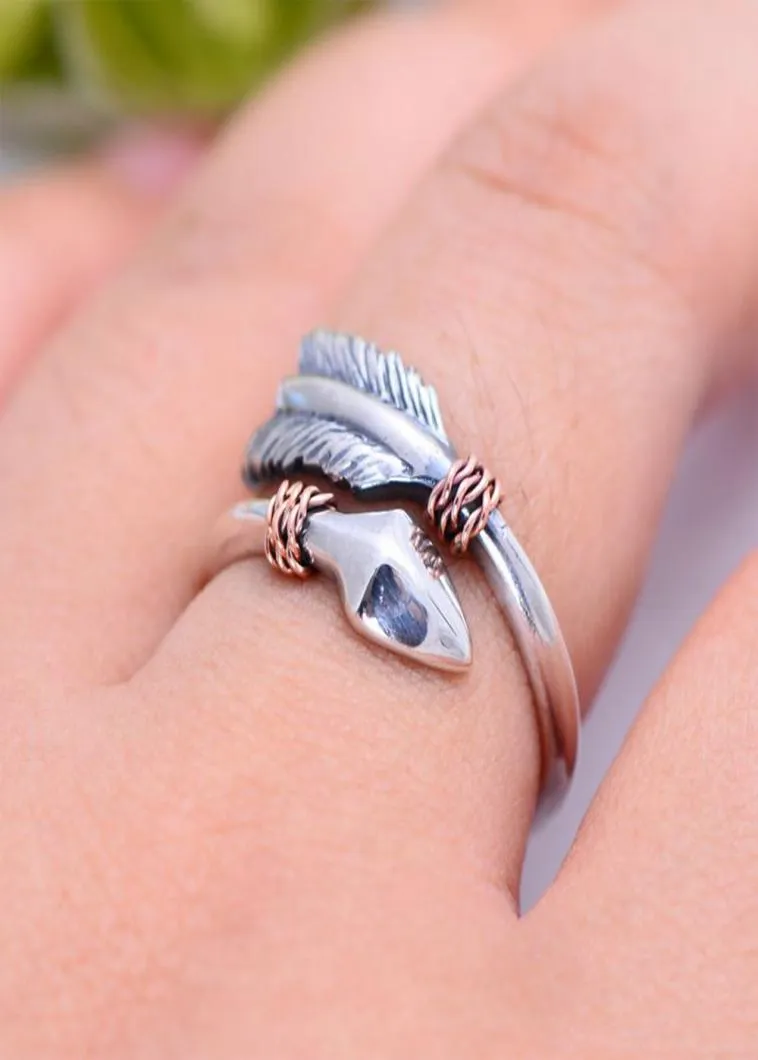 Classic Cupid039s Arrow Love Ring Solid 925 Sterling Silver Open Ring for Lover039 Jewelry5703310