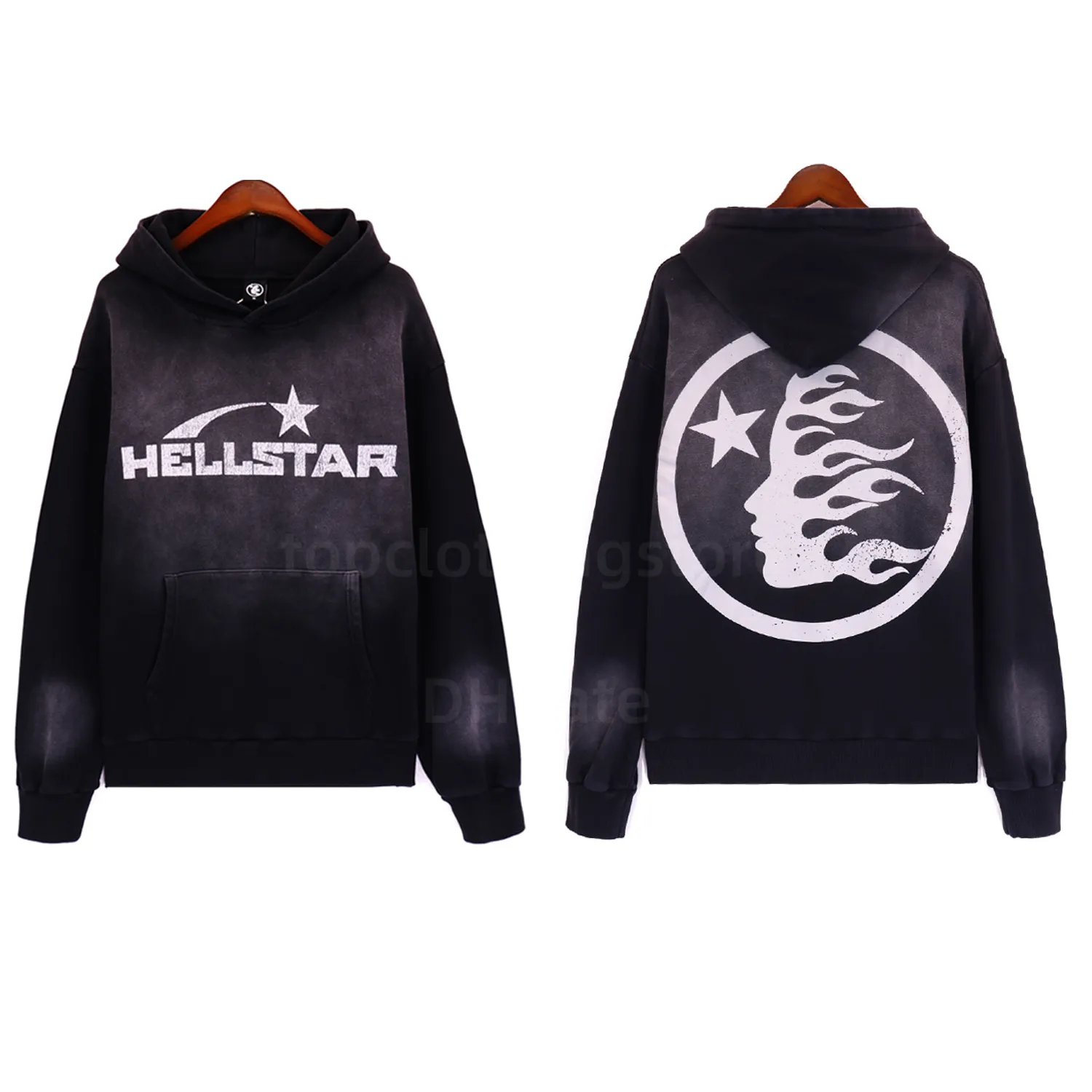 hellstarパーカー　sサイズ Hellstar Hoodie Men's Sweatshirts High Street Hooded Hellstar
