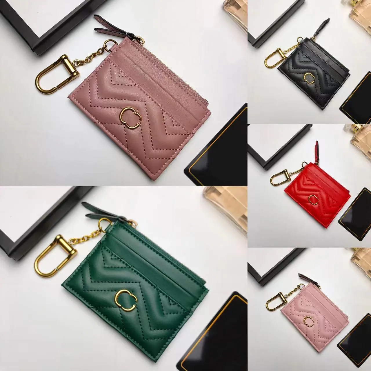 2024 New Card Holders 10A Top Quality Designer MARMONT KEYCHAIN WALLET Coin Purses wallet Fashion Mini Genuine Leather coin purses pocket key pouch wallets Flip