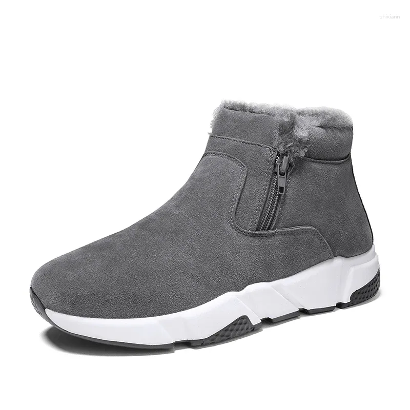 Stiefel Männer High Top 2024 Winter Plattform Schuhe Für Männliche Knöchel Warm Halten Schnee Botas Hombre Thermische Plüsch