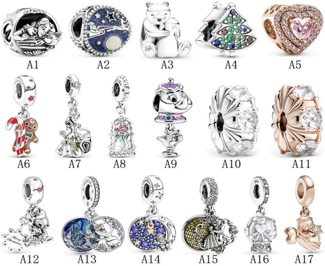 Projektant biżuterii 925 Srebrna bransoletka Charm Bead Fit Christmas Teapot Wiselant Slajd Bracelets Kulki europejskie w stylu uroki koraliki Murano2295382