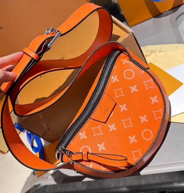 Bolso de cuero de media luna naranja Diseñadores de lujo Shouder Crossbody Messenger Ladies Bolso de viaje para ir de compras