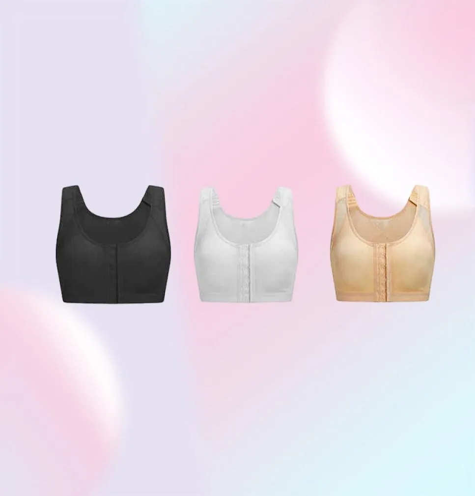 LAZAWG Women Sports Bra Shockproof Gym Fitness Vest Breathable Yoga Posture Corrector Underwear Hook Brassier Crop Top Plus Size3670209