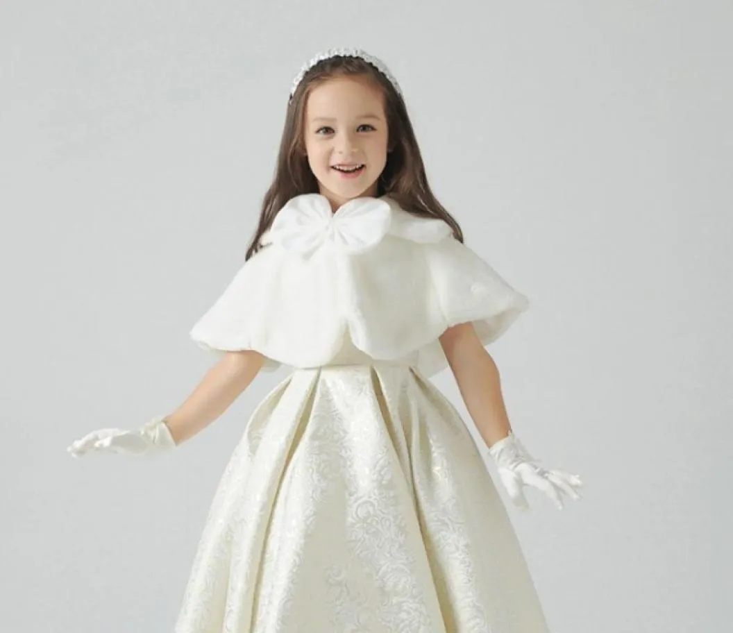 Elegante Winter Schal Prinzessin Mäntel Outwear Jacke Baby Mädchen Kleid Mädchen Manteau Weiß Plüsch Blume Mantel Mantel Kleidung7853469