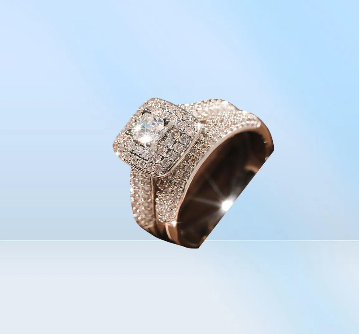 Modemärke ringar för kvinnors toppdesigner S925 Sterling Silver Women039s Ring Luxury Full Diamond Engagement Ring Woman Valent5136324999