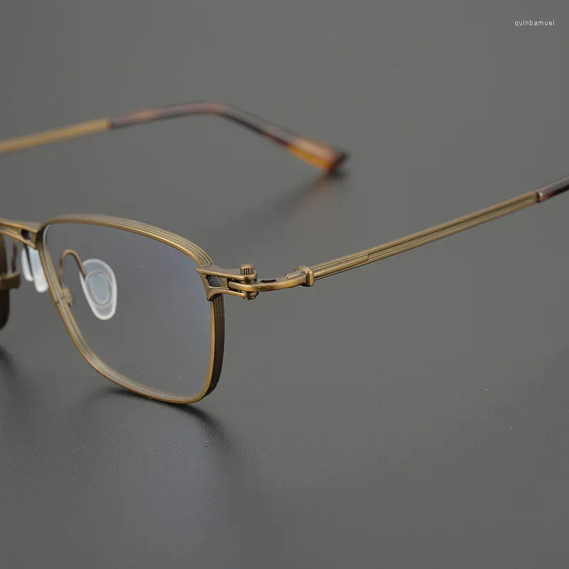 Montature per occhiali da sole 2024 Montatura per occhiali vintage Ultra leggera Placcatura IP in titanio puro Retro quadrato Miopia Occhiali ottici Stile italiano Alto