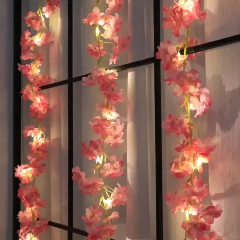 1 rolgrootte: 2 m/6,56 ft, 20 LED-kersenbloesemlamp String Yard Light, nieuwjaarsdecoraties, batterij niet inbegrepen (1 st)
