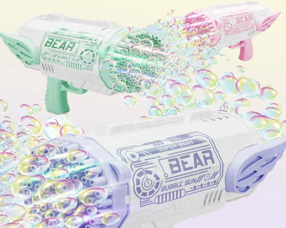 Gun Toys Automatic Bubble Gun With Light Toy 6980 Holes Summer Electric Soap Water Bazooka Bubble Machine Set Bube Gun Gift för 9833848