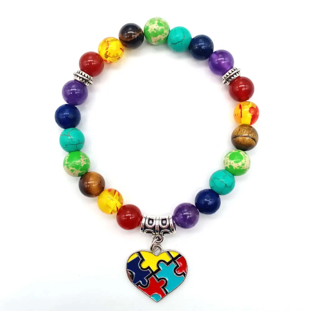 Йога, натуральный красочный браслет с подвеской на ленте для ухода за детьми при аутизме
