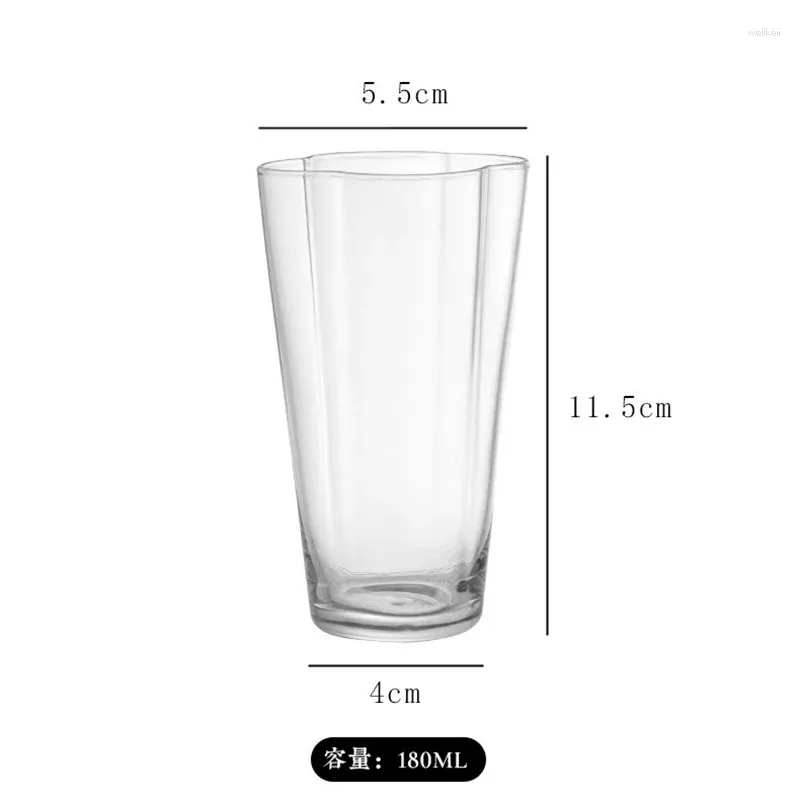 Mugs 180ml Four Leaf Clover Shape Glass Green Tea Cup Water Heat-resistant Mug Coffee Juice Milk Home Cafe Drinkware